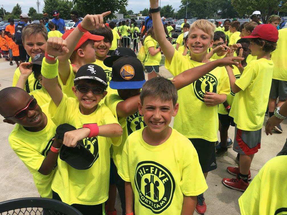 Summer Camp Kids In Yellow Shirts Hi Five Sports