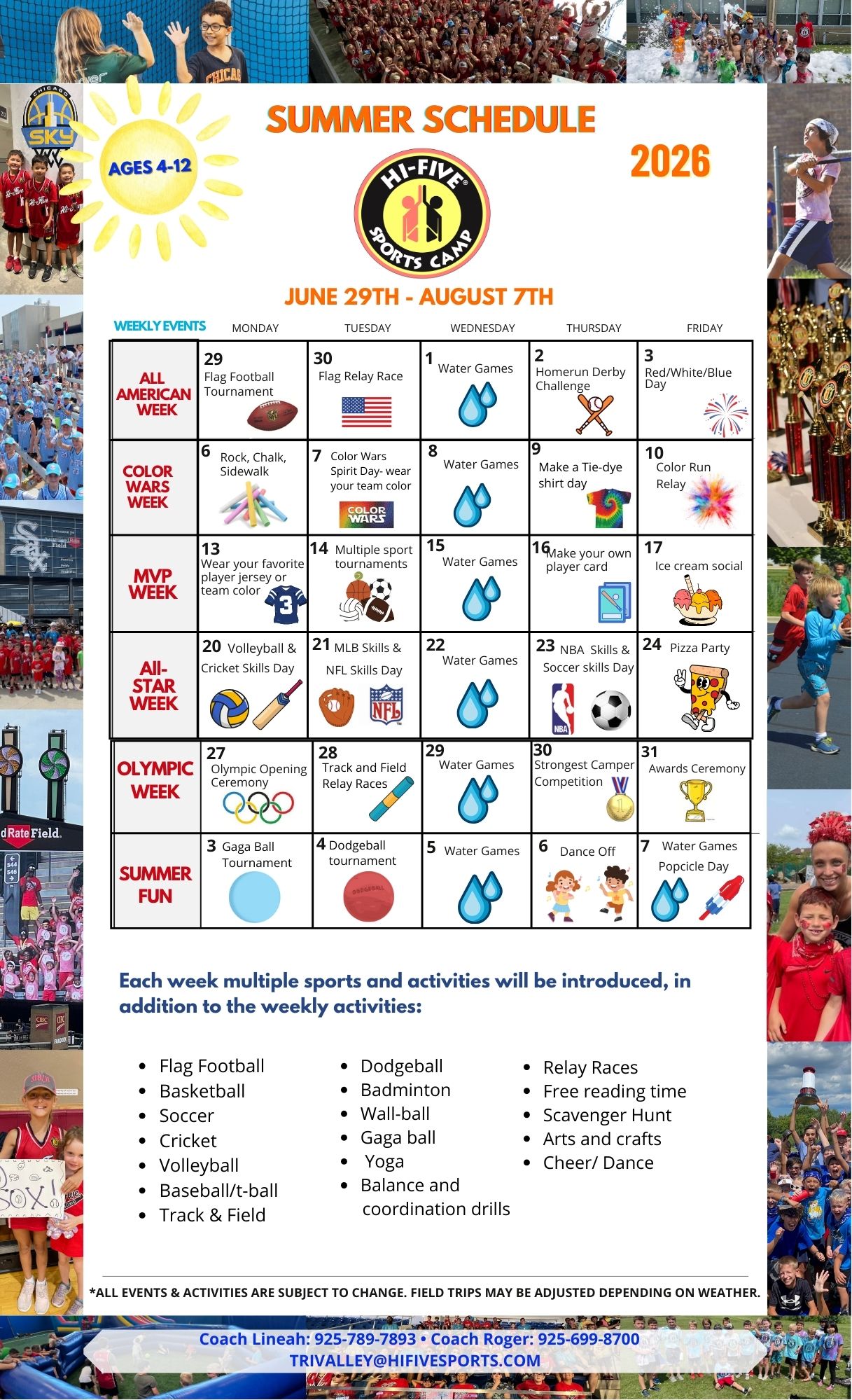 Summer Calendar 2026