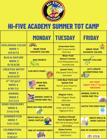 HI FIVE ACADEMY SUMMER TOT CAMP